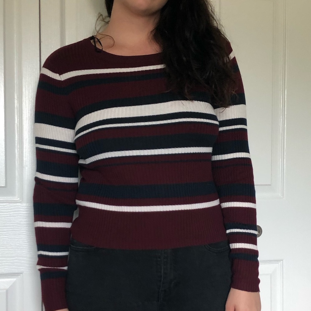 Striped cropped sweater